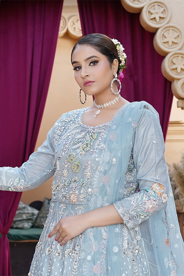 3 PIECE STITCHED EMBROIDERED SUIT MAXI-173 - Nafuji Store