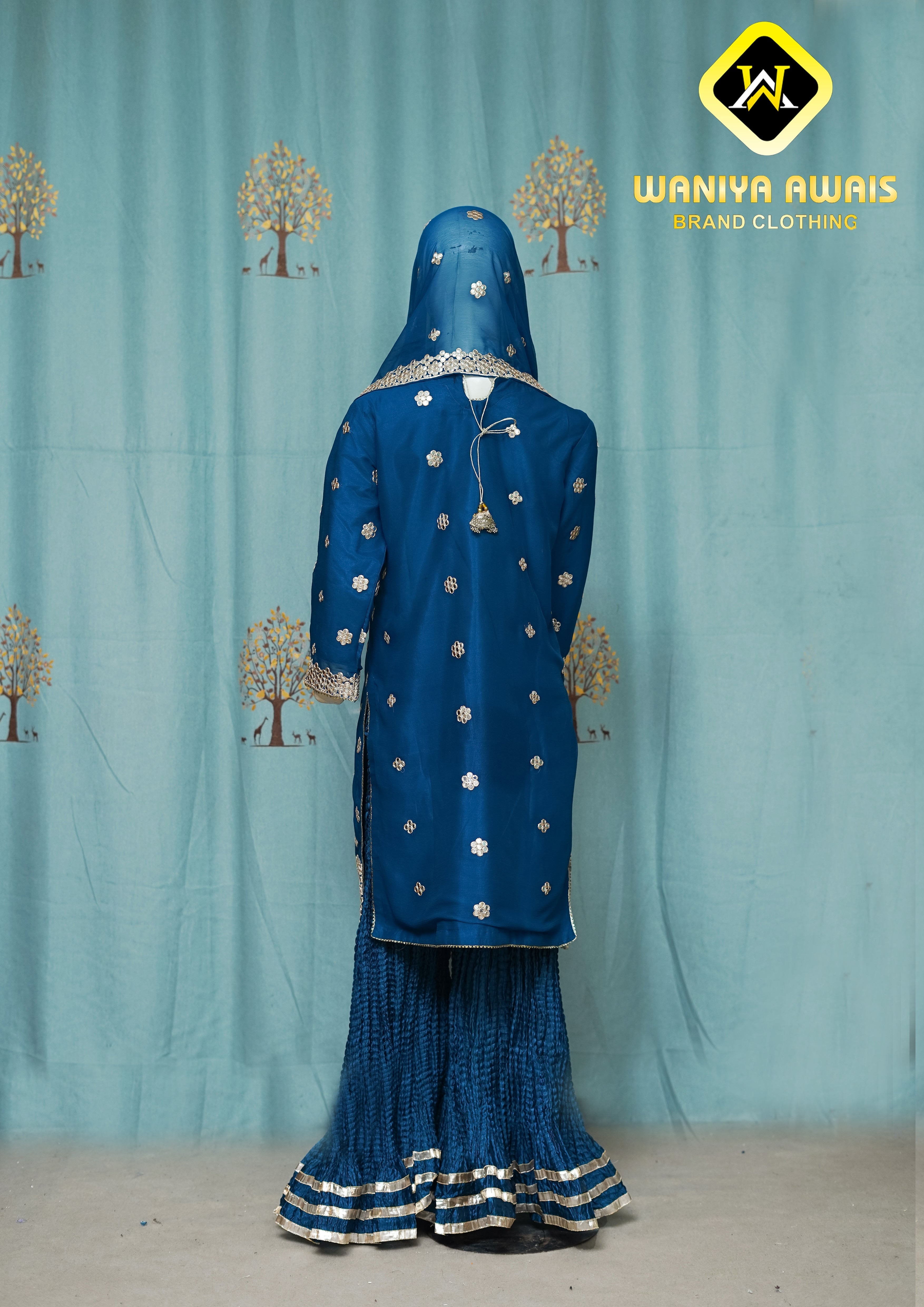 3 PIECE STITCHED EMBROIDERED SUIT WAS-31 - Nafuji Store