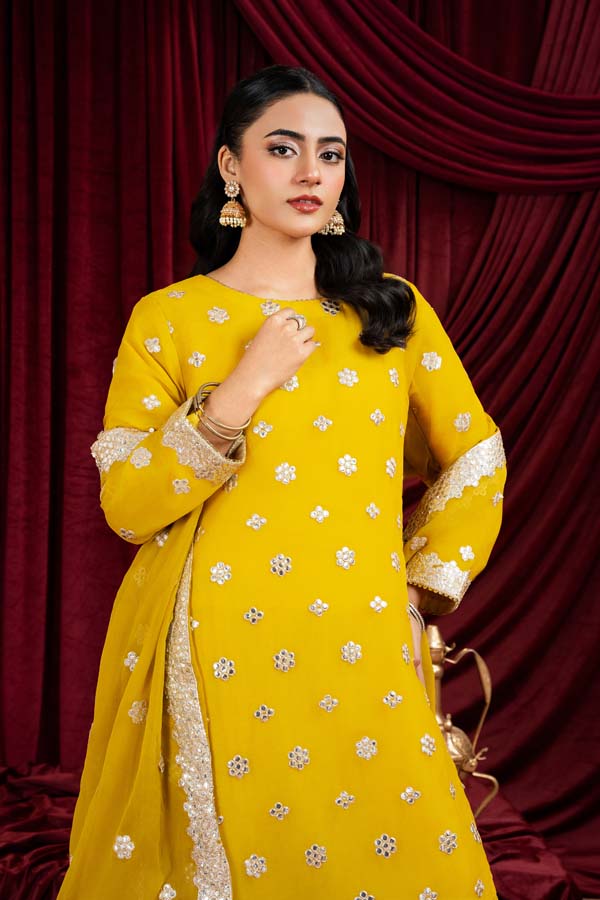 3 PIECE STITCHED EMBROIDERED SUIT WAS-31 - Nafuji Store