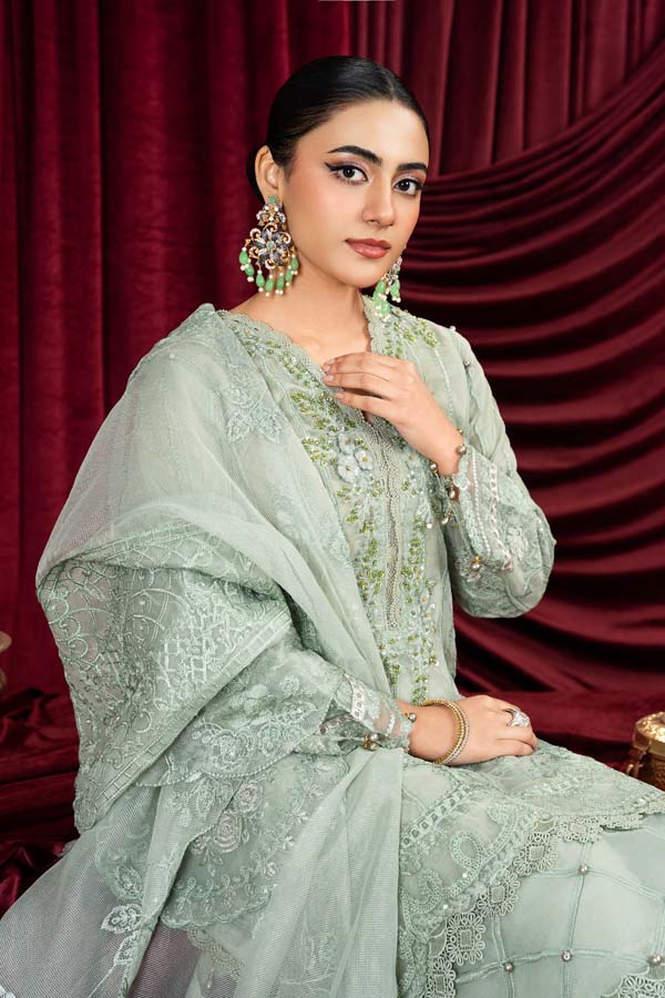 3 PIECE STITCHED EMBROIDERED SUIT WAS-06 - Nafuji Store