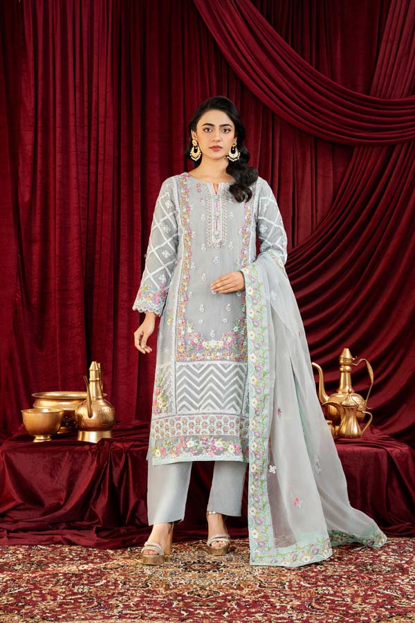 3 PIECE STITCHED EMBROIDERED SUIT WAS-177 - Nafuji Store