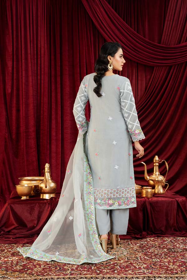 3 PIECE STITCHED EMBROIDERED SUIT WAS-177 - Nafuji Store